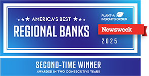 Awarded one of Newsweek America's Best Regional Banks