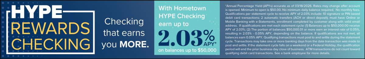 Fidelity Bank & Trust HYPE Rewards Checking, earn up to 2.03% APY